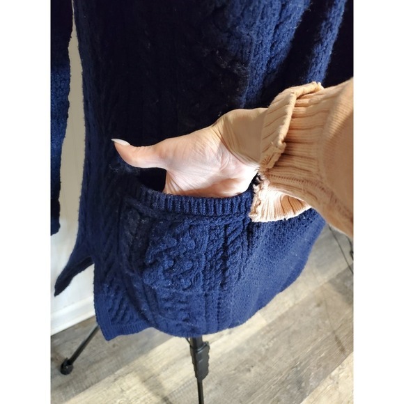Aran Crafts Ireland Wool Cableknit open Cardigan Sweater XS - Picture 5 of 8